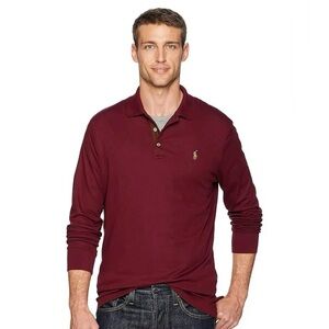 NWOT Ralph Lauren Mens Pima Rugby Polo Shirt, Burgundy Red, sz Med